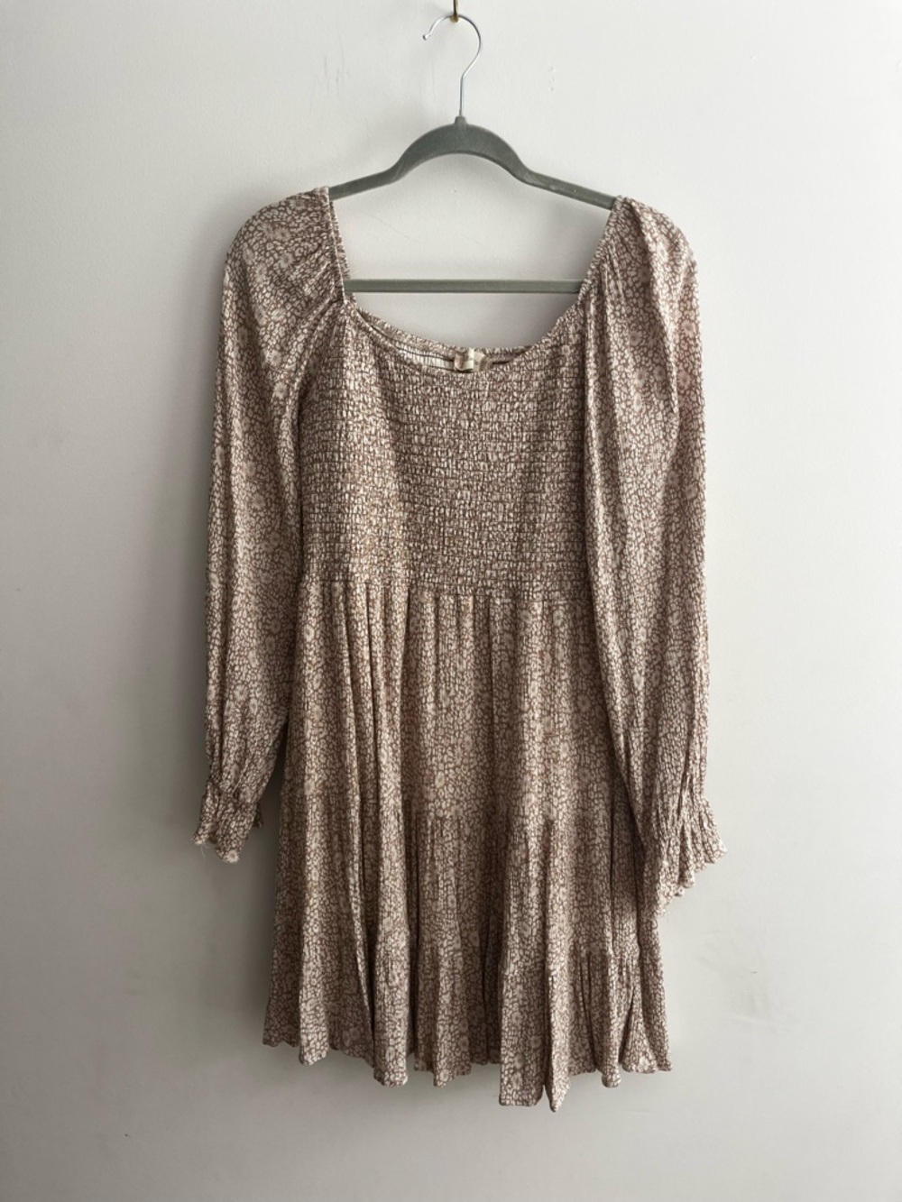 Altar'd State Neutral Beige Floral Sun Dress